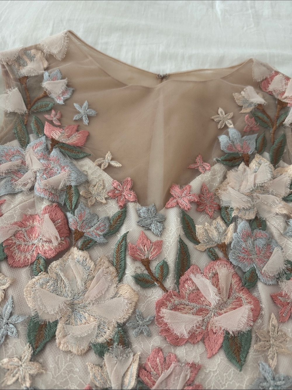 Marchesa Notte Black Label on Cream Fabric